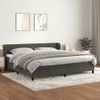 Cama Box Spring Con Colchón Terciopelo Gris Oscuro 200x200 Cm