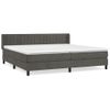 Cama Box Spring Con Colchón Terciopelo Gris Oscuro 200x200 Cm