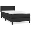 Cama Box Spring Con Colchón Cuero Sintético Negro 90x190 Cm