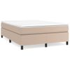 Cama Box Spring Con Colchón Cuero Sintético Capuchino 180x200cm Marrón