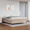 Cama Box Spring Con Colchón Cuero Sintético Capuchino 180x200cm Marrón