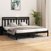 Estructura De Cama Madera Maciza Negro Super King 180x200 Cm