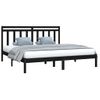 Estructura De Cama Madera Maciza Negro Super King 180x200 Cm