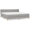 Cama Box Spring Con Colchón Tela Gris Claro 200x200 Cm