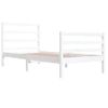 Estructura De Cama Madera Maciza De Pino Blanca 90x200 Cm