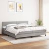 Cama Box Spring Con Colchón Tela Gris Claro 200x200 Cm