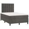 Cama Box Spring Con Colchón Terciopelo Gris Oscuro 120x200 Cm