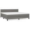 Cama Box Spring Con Colchón Tela Gris Oscuro 200x200 Cm