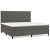 Cama Box Spring Con Colchón Terciopelo Gris Oscuro 200x200 Cm