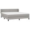 Cama Box Spring Con Colchón Tela Gris Claro 180x200 Cm