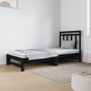 Sofá Cama Extraíble Madera Maciza De Pino Negro 2x(90x190) Cm