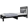 Sofá Cama Extraíble Madera Maciza De Pino Negro 2x(90x190) Cm