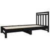 Sofá Cama Extraíble Madera Maciza De Pino Negro 2x(90x190) Cm