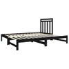 Sofá Cama Extraíble Madera Maciza De Pino Negro 2x(90x190) Cm