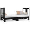 Sofá Cama Extraíble Madera Maciza De Pino Negro 2x(90x190) Cm