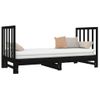 Sofá Cama Extraíble Madera Maciza De Pino Negro 2x(90x190) Cm