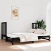 Sofá Cama Extraíble Madera Maciza De Pino Negro 2x(90x190) Cm