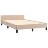 Estructura De Cama Cabecero Cuero Sintético Capuchino 120x200cm