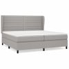 Cama Box Spring Con Colchón Tela Gris Claro 200x200 Cm