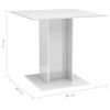 Mesa De Comedor Madera Contrachapada Blanco Brillo 80x80x75 Cm