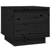 Mesitas De Noche 2 Uds Madera Maciza De Pino Negro 35x34x32 Cm