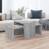 Set Mesa De Centro Madera Contrachapada Gris Sonoma 100x48x40cm