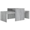 Set Mesa De Centro Madera Contrachapada Gris Sonoma 100x48x40cm