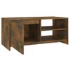 Mesa De Centro Madera Contrachapada Roble Ahumado 102x50x45 Cm Marrón