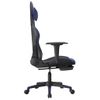 Silla Gaming Con Reposapiés Cuero Sintético Negro Azul