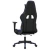 Silla Gaming Con Reposapiés Cuero Sintético Negro Azul