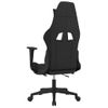 Silla Gaming Con Reposapiés Tela Gris Claro Y Negro