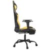 Silla Gaming Con Reposapiés Cuero Sintético Negro Dorado