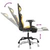 Silla Gaming Con Reposapiés Cuero Sintético Negro Dorado