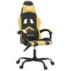 Silla Gaming Cuero Sintético Negro Y Dorado