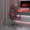 Silla Gaming Giratoria Cuero Sintético Negro Y Rojo Vino Tinto