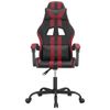 Silla Gaming Giratoria Cuero Sintético Negro Y Rojo Vino Tinto