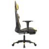 Silla Gaming Con Reposapiés Cuero Sintético Negro Dorado