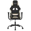 Silla Gaming Con Reposapiés Tela Crema Y Negro