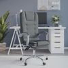 Silla De Oficina Reclinable Con Masaje De Tela Gris Oscuro