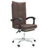 Silla De Oficina Reclinable Cuero Sintético Marrón