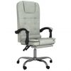 Silla De Oficina Reclinable Con Masaje Terciopelo Gris Claro