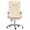 Silla De Oficina Reclinable Cuero Sintético Crema