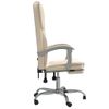 Silla De Oficina Reclinable Cuero Sintético Crema