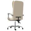 Silla De Oficina Reclinable Cuero Sintético Crema