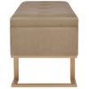 Banco Con Compartimento 105 Cm Beige De Terciopelo