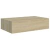 Estante Con Cajón De Pared Mdf Roble 40x23,5x10 Cm Marrón