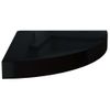 Estante Flotante De Esquina 4 Uds Negro Brillo Mdf 25x25x3,8cm