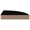 Estante Flotante De Esquina 4 Uds Negro Brillo Mdf 25x25x3,8cm