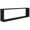 Estantes Cubo De Pared 4 Uds Contrachapado Negro 100x15x30 Cm