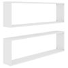 Estante Cubo De Pared 2 Uds Madera Contrachapada 100x15x30 Cm Blanco